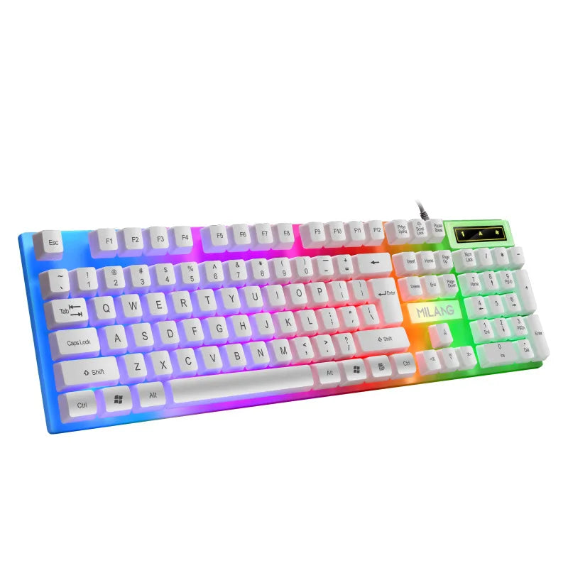 Tastiera gaming RGB cablata USB a 104 tasti, cavo da 1.3M, tastiera a membrana con sensazione meccanica per PC, laptop, Windows e IOS