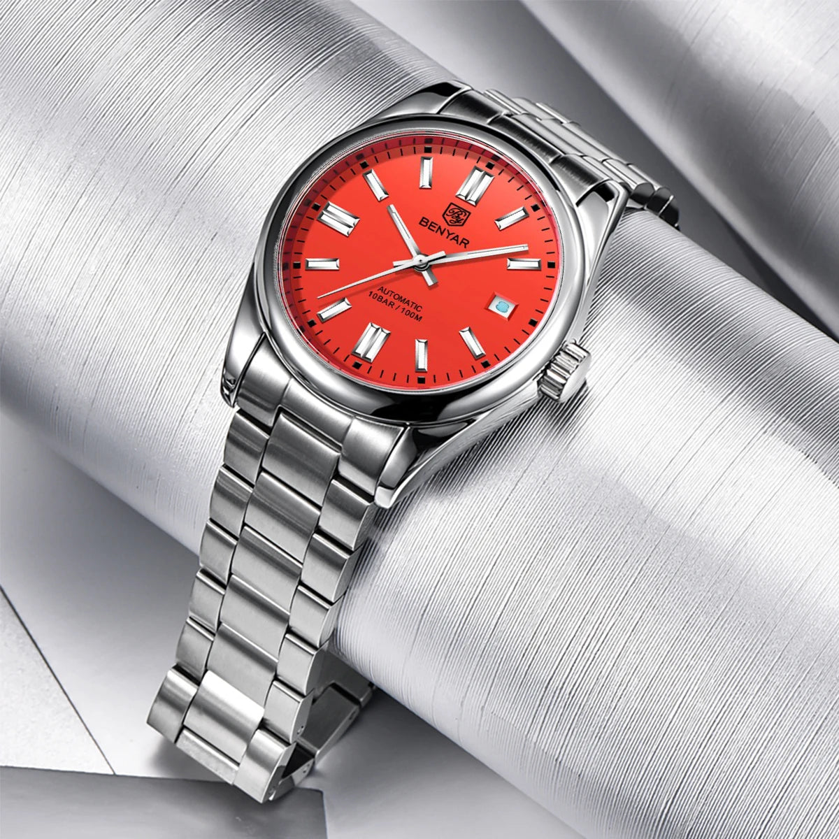 BENYAR New BY-5185M Luxury Automatic Watch 10Bar Waterproof Stainless Steel Men's Mechanical Watch Men's Sports Watch