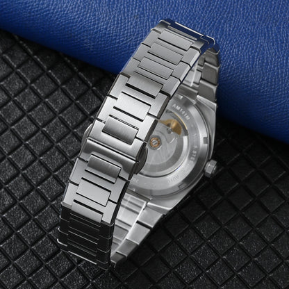 Montre automatique pour homme BERNY, dorée, verre saphir, aiguilles luminescentes, 100 % originale, équipée d'un mouvement PT5000, revêtement antireflet, modèle de luxe avec lunette interchangeable, étanche 5 ATM.