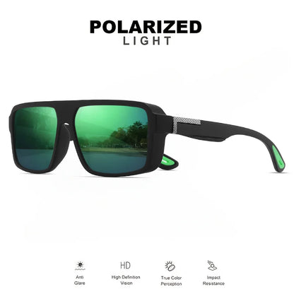 Classic Retro Punk Polarized Square Sunglasses - UV400 Unisex for Daily Casual, Outdoor Sports, Fishing & Driving