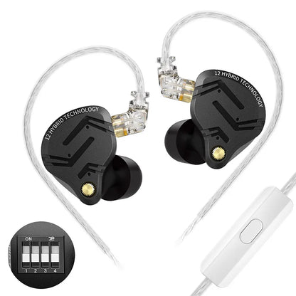 KZ ZS12 PRO X Hybrid Dynamic & Balanced Armature Technology IEM Earphone Upgrade HiFi Bass In Ear Headphone Tunning Wire Headset