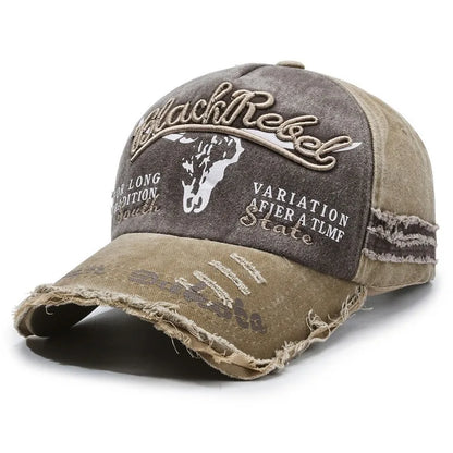 Neue coole Herren-Baseballcap aus gewaschener Baumwolle im Retro-Stil für alle Jahreszeiten – Outdoor-Sportkappe für Herren als Accessoire