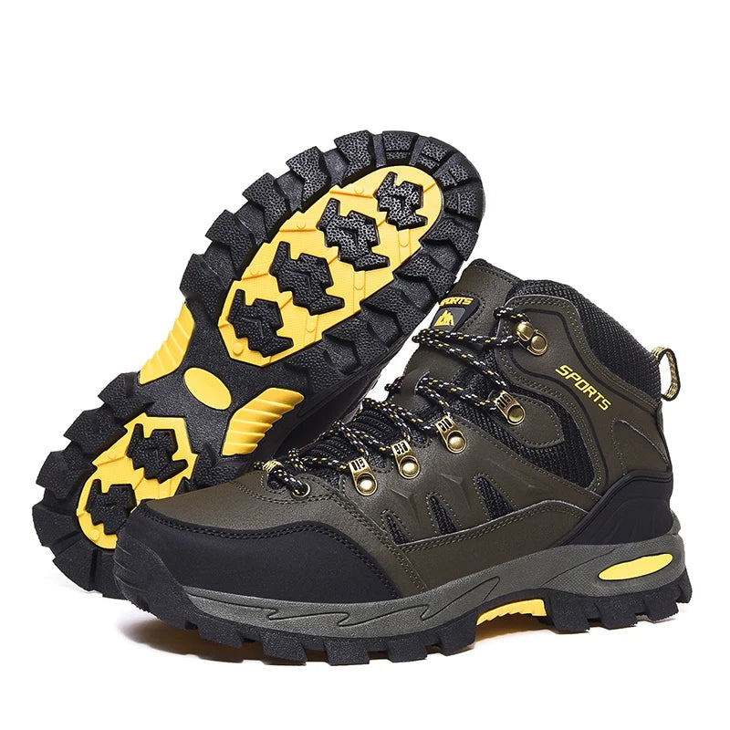 Outdoor Waterproof Hiking Boots Men's Women's Spring And Autumn Hiking Wear-resistant Mountain Sports Boots Hunting Sports Shoes
