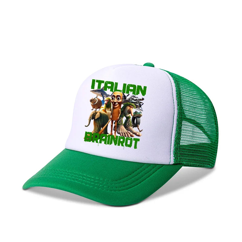 Italian Brainrot Baseball Caps Funny Anime Print Tung Tungtung Sahur Hats Summer Adjustable Fmaliy Headdress Cap Birthday Gifts