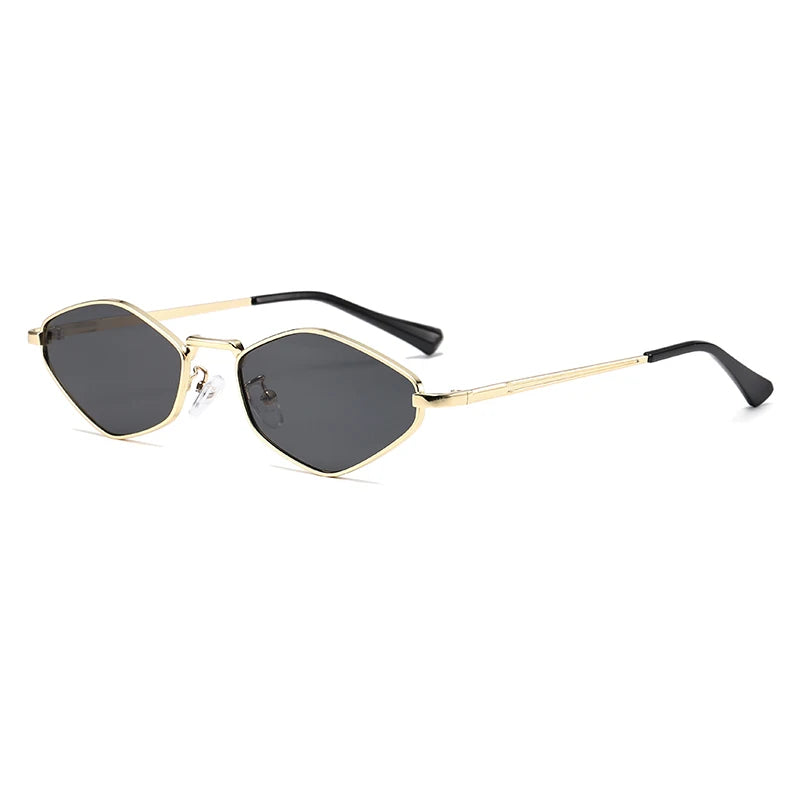 Fashion Female Small Frame Polygon Sunglasses Women Brand Designer Metal Frame Eyeglasses UV400 Protection Shades Oculos