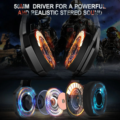 ONIKUMA-Casque d'écoute K10 filaire, 3.5mm, avec microphone blanc, stéréo, son surround, pour PC, PS5