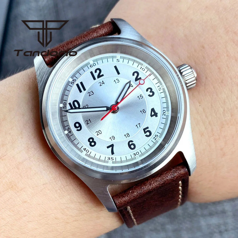 Tandorio 36 mm Fashion 20 BAR automatisk dykar- och pilotklocka för män och kvinnor NH35/PT5000/Miyota8215-urverk safirglas armbandsur med grön luminiscens