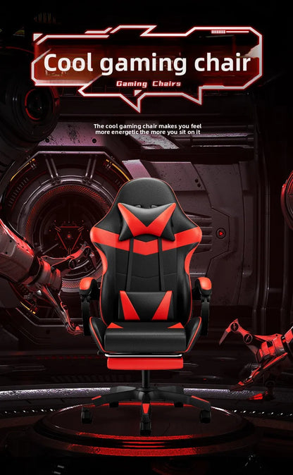 Cadeira Gaming Ergonómica para Secretária, Cadeira Gaming Reclinável para Escritório em Casa com Apoio Lombar para Sessões Prolongadas