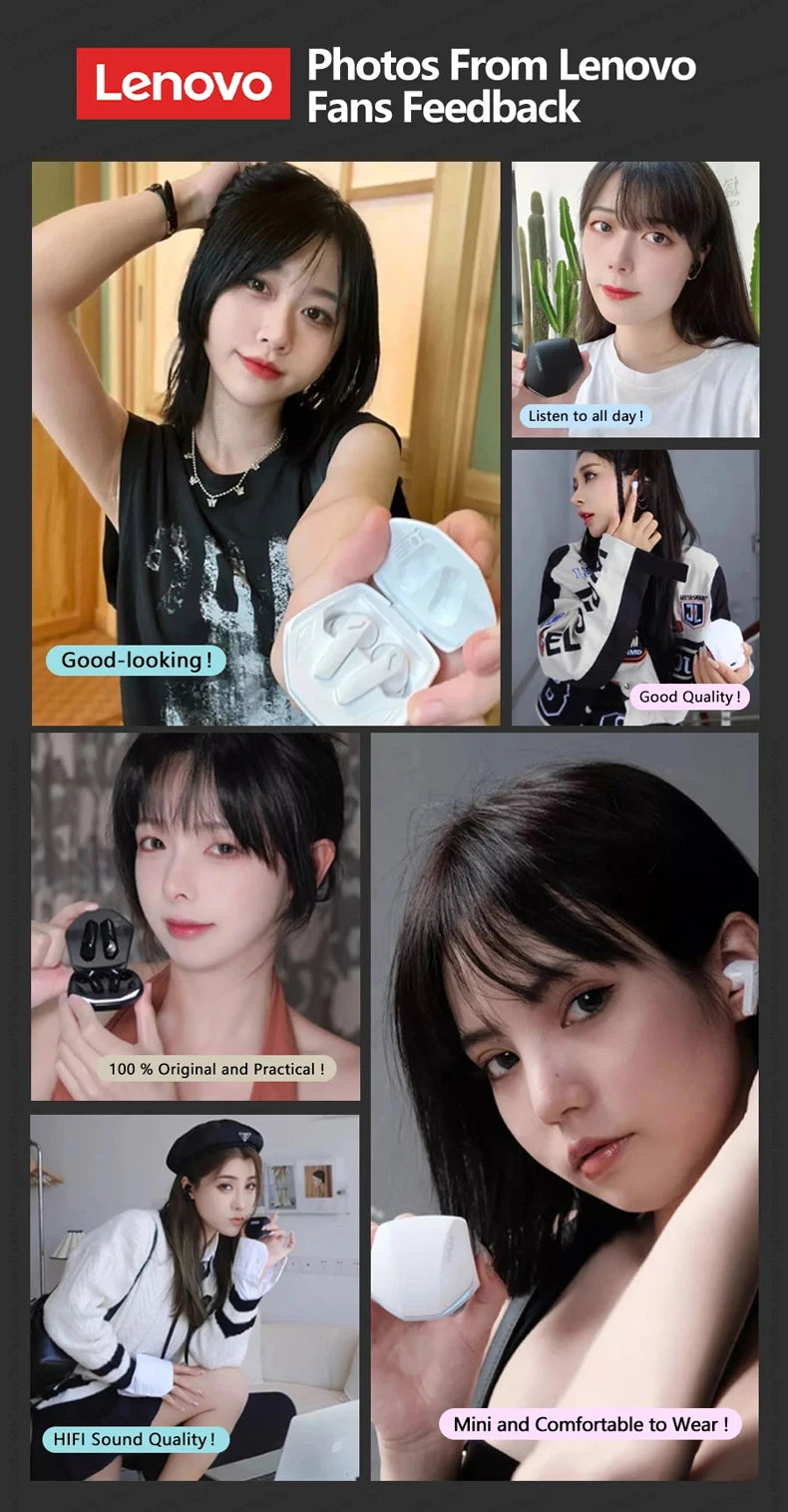 Lenovo GM2 Pro TWS Wireless Gaming Earbuds Bluetooth 5.3 – ENC Noise Cancelling Sport Earphones with Mic, Dual Mode Music & Gaming Headset