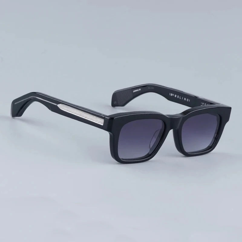 JMM Molino Square Sunglasses with Rivet Handmade Classical Vintage Acetate Designer Brand Prescription Eyeglasses with Case