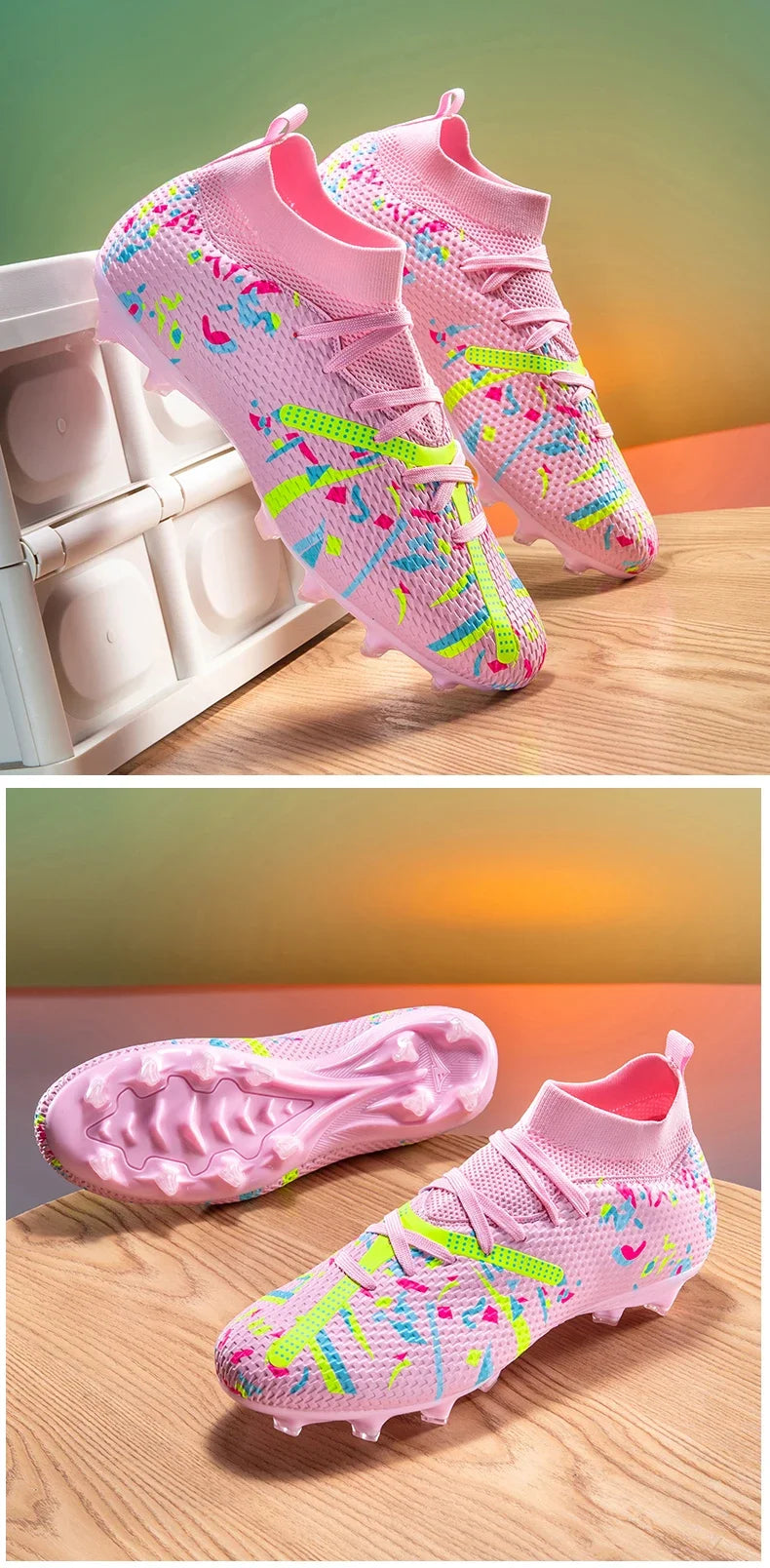 Nouvelles chaussures de football pour hommes, chaussures d'entraînement professionnelles, chaussures de football, baskets de match, chaussures de sport pour l'extérieur sur gazon, antidérapantes, ultralégères, unisexes