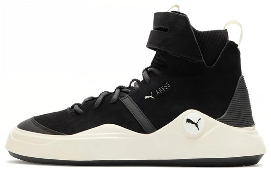 Baskets mi-hautes en cuir Puma Abyss Solstice Sd, noir et blanc, 391903-01