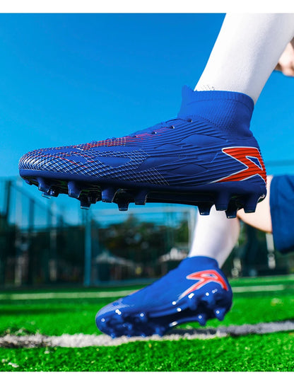 Nouvelles chaussures de football pour hommes, chaussures de football montantes, baskets d'extérieur antidérapantes, crampons de haute qualité pour futsal, intérieur et gazon, meilleures ventes