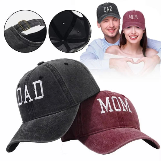 Mom and Dad Embroidered Baseball Hat Retro Sports Running Sunscreen Leisure Daily Versatile Travel Duck Tongue Hat
