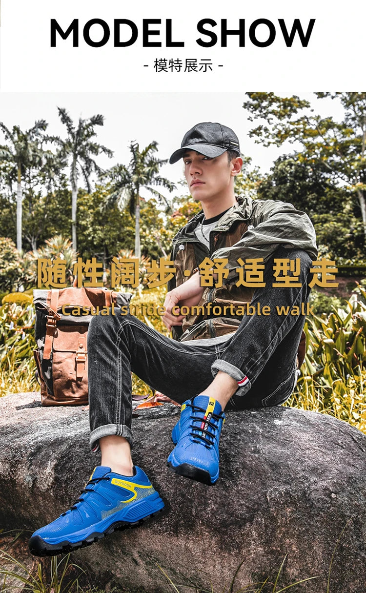 Scarpe da uomo per attività all'aperto - Scarpe da alpinismo antiscivolo da uomo - Calzature da viaggio, escursionismo e avventura - Sneaker casual alla moda