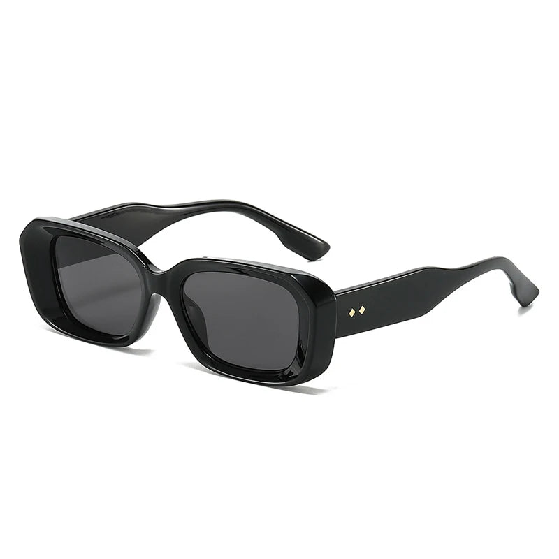 SHAUNA Retro Square Sunglasses Women Fashion Rivets Gradient Shades UV400 Men Green Pink Sun Glasses