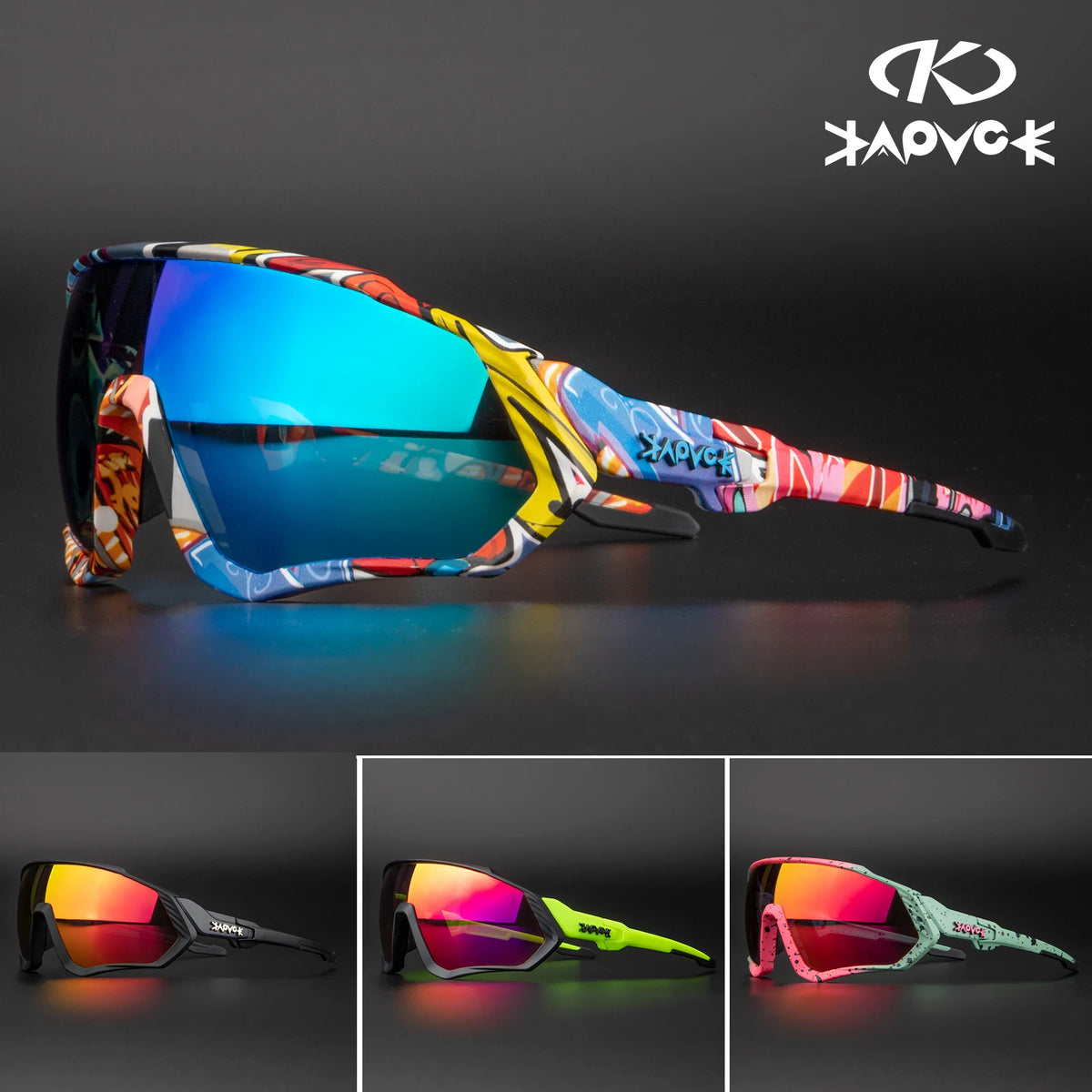 Kapvoe Herren-Marken-Angelbrille, Mountainbike- und Radfahrbrille, Damen-Rennradbrille, Fahrradbrille, Radsportbrille, Oculos Ciclismo