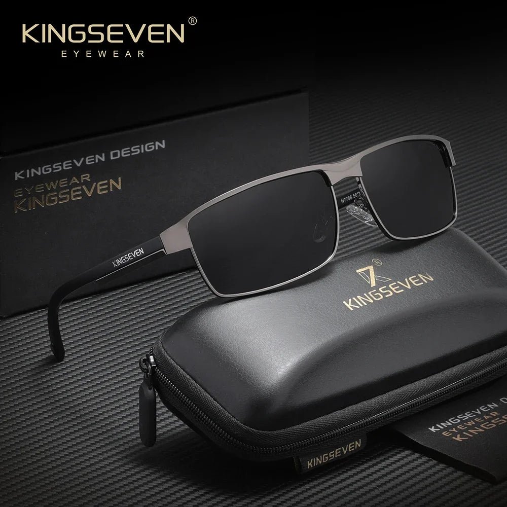 KINGSEVEN Luxury Classical Vintage Unisex Polarized Sunglasses Outdoor Sports Protective Anti-Glare Trendy Driving Eyewear