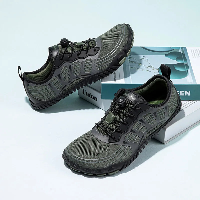 HOBIBEAR Wide Toe Barefoot Sneaker Unisex Non Slip Outdoor Athletic Shoes Elastic Band Beach Sneakers