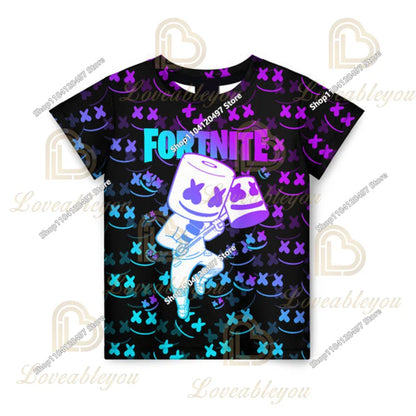 Fortnite T Shirt for Kids Banana Peely T-shirt Men's Women's Tshirt Battle Royale Game T Shirt Harajuku Summer Tops