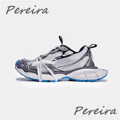 Pantofi sport pentru bărbați Street Style cu talpă groasă, culori mixte noi, cu șireturi, încălțăminte casual pentru cupluri, confortabilă și respirabilă, pentru alergare și mers pe jos