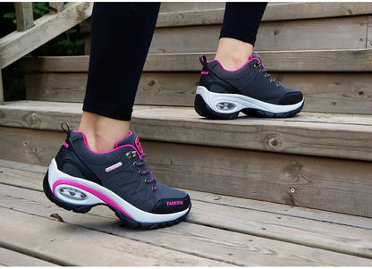 Scarpe sportive da donna, sneakers con plateau, scarpe alla moda per attività all’aperto e escursionismo, scarpe casual antiscivolo, scarpe da corsa basse, calzature da donna