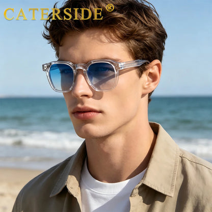 CATERSIDE New Fashion Punk Men Sunglasses Frame Square Personalized Design Sun Glasses Women Travel Party Business Festival Gift