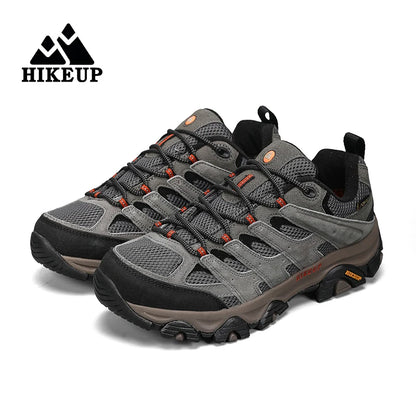 HIKEUP: Zapatillas de senderismo para hombre, de diseño, para escalada y trekking, de cuero, para deportes al aire libre, trabajo y carrera.