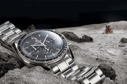 PAGANI DESIGN – Nouvelle montre à quartz de luxe pour homme, dotée d’un cadran à motif météorite, chronographe sportif, verre saphir avec traitement antireflet.