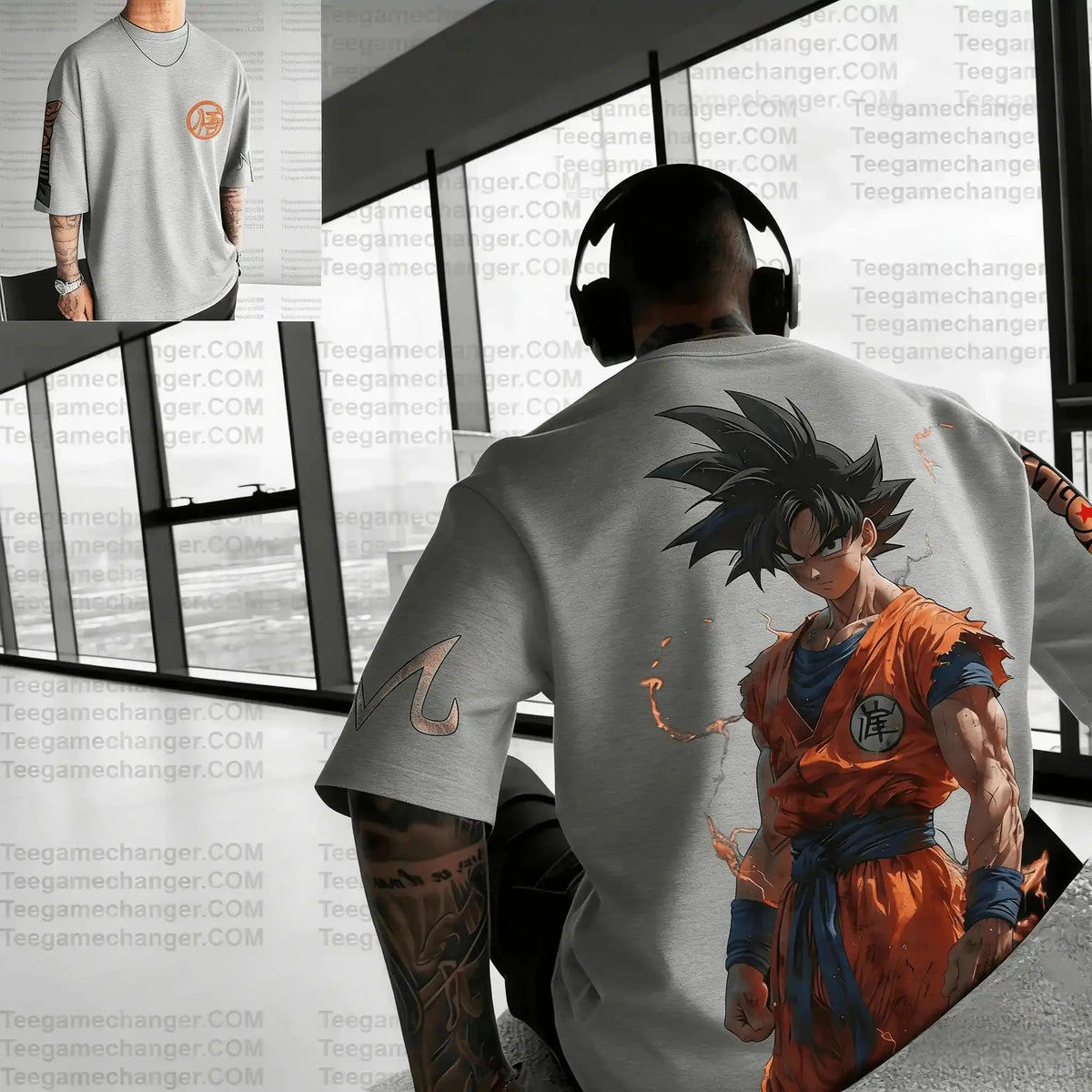 Letní tričko s motivem Dragon Ball – poškozený Goku, vintage anime, pánské, z čisté bavlny, ležérní, volný střih, sportovní, na každodenní nošení