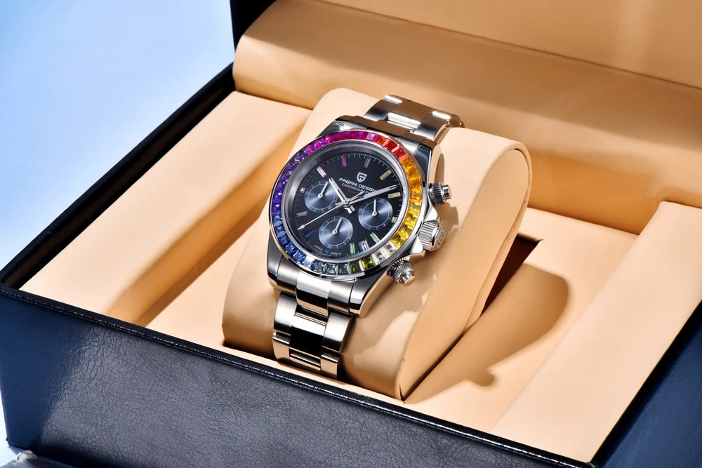 2026 PAGANI DESIGN New Colored diamonds Men's Watches top brand Luxury Quartz Wrist Watch Men Watch Men Chronograph Japan VK63