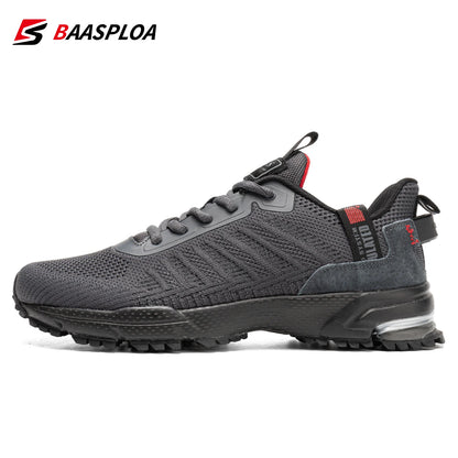 Baasploa – baskets de course pour hommes, grande taille 41-48, nouvelles chaussures de sport en maille respirante, chaussures classiques décontractées, antidérapantes, confortables pour l'extérieur