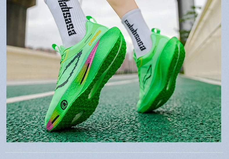 Buty do biegania z karbonową płytką do maratonu, męskie, sportowe, specjalistyczne, oddychające, lekkie, damskie, wygodne sneakersy sportowe outdoorowe