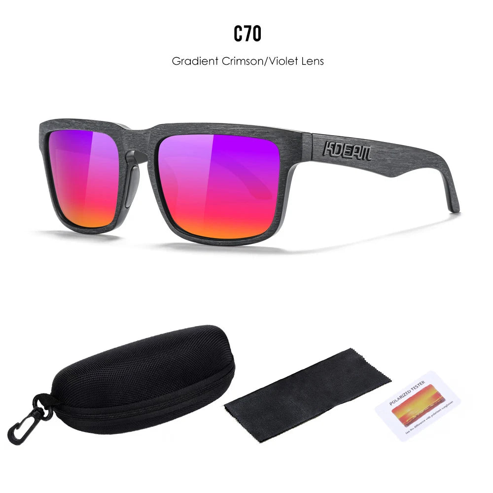 2025 Kdeam Polarized Sunglasses for Men Women Fashion Unisex Brand Trendy Outdoor Eyewear For Couple Mirror red lens