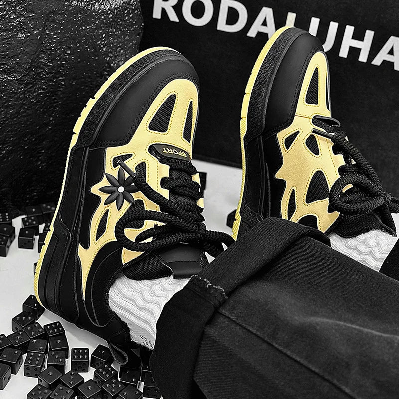 Fashion Mens Shoes Trend Street Skateboard Shoes Man Luxury Brand Training Sneakers Mesh Breathable Casual Shoes Tenis Masculino