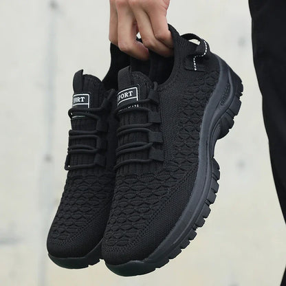 Sneakers da uomo da outdoor giallo brillante, struttura in rete traspirante, scarpe sportive ammortizzanti, calzature eleganti e alla moda per l’avventura