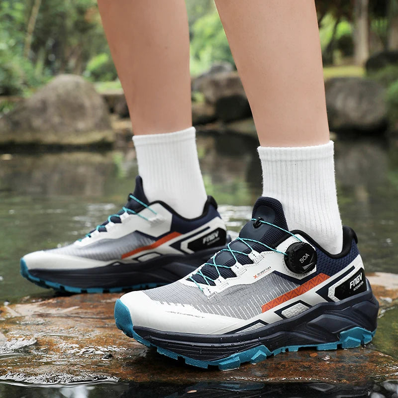 Spring & Summer Men's Running Shoes  Outdoor Hiking,Wear-Resistant Trail Shoes with BOA Closure,Breathable Sports & Casual Style