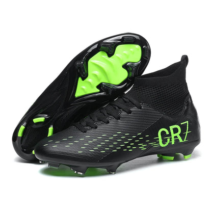 Chaussures de football professionnelles pour hommes/femmes, antidérapantes, à crampons FG, respirantes, chaussures d'entraînement à tige haute