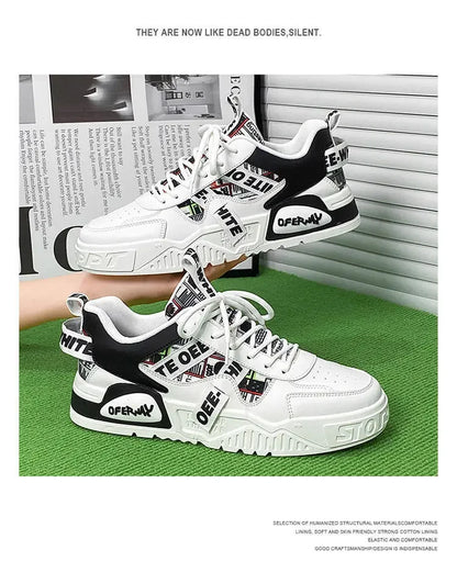 Casual mode lædersneakers Nye skateboard-herresko Udendørs løbesko Sportssko Vandreture Tennis Plateausko Luksusfodtøj