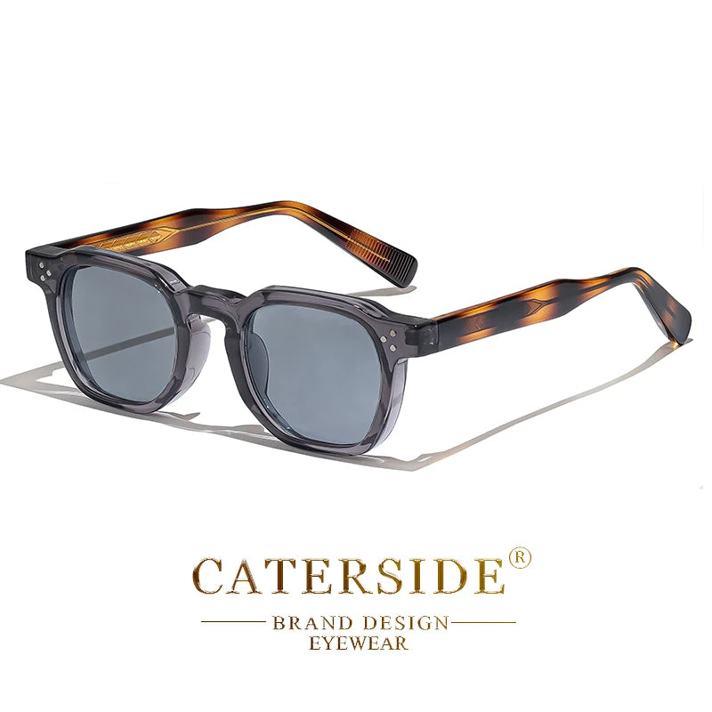 CATERSIDE New Fashion Punk Men Sunglasses Frame Square Personalized Design Sun Glasses Women Travel Party Business Festival Gift
