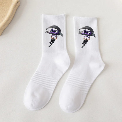 Fortnite Socks Cartoon Game Character Long Socks for Kids and Students in Spring and Autumn Solid Color Cotton Socks Birthday Gifts