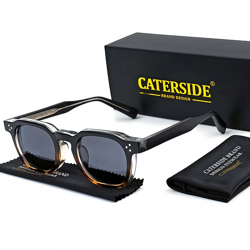 CATERSIDE New Fashion Punk Men Sunglasses Frame Square Personalized Design Sun Glasses Women Travel Party Business Festival Gift