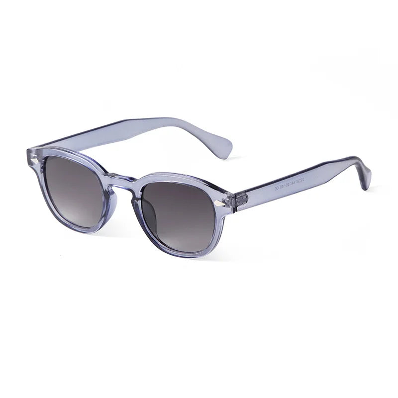 JNPCXI Vintage Round Sunglasses Women Men Retro Rivet Blue Gradient Female Sun Glasses UV400