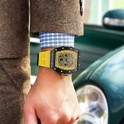 Luxury Men’s Quartz Wristwatch Hollow Design Trend None Machine Automatic Quartz Hollow Luminous Waterproof Men's Watch for Man