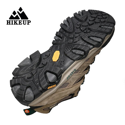 HIKEUP: Zapatillas de senderismo para hombre, de diseño, para escalada y trekking, de cuero, para deportes al aire libre, trabajo y carrera.