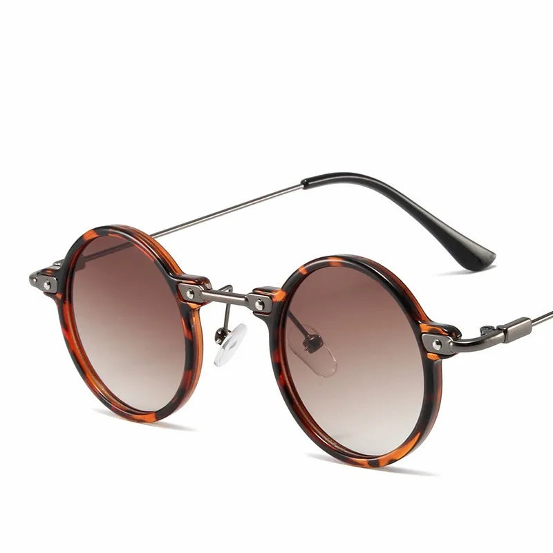 Occhiali da sole rotondi per uomo e donna, occhiali da sole retrò in stile steampunk, occhiali da sole da uomo e da donna, occhiali da sole di marca, montatura in metallo, occhiali da sole