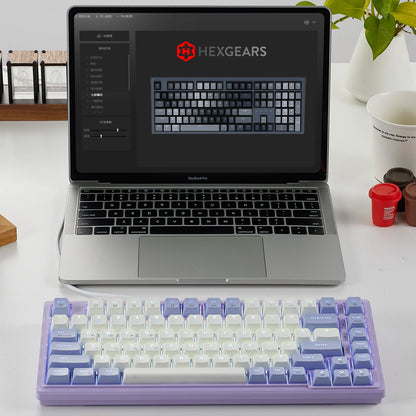 HEXGEARS M2 Mechanical Keyboard 87 Key Hot Swap PBT Gasket Structure White Backlit Macro Defined Gaming Mechanical Keyboard