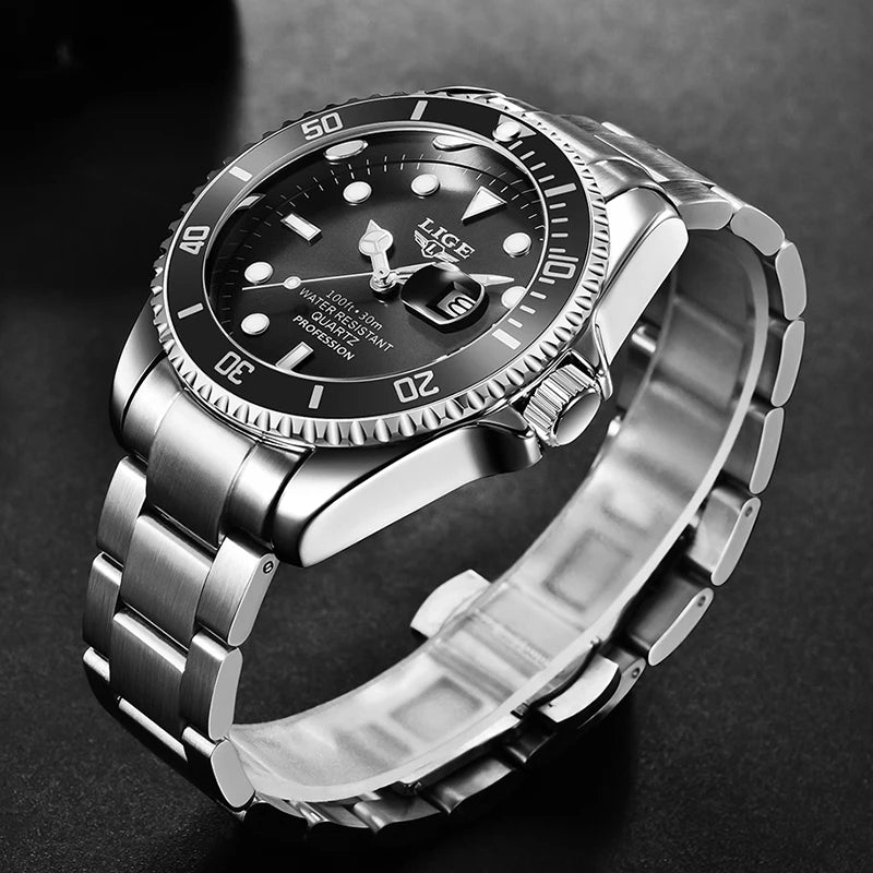 Pánské hodinky LIGE – quartzový chronograf, vodotěsné, ležérní a profesionální styl, luxusní módní doplněk od renomované značky.
