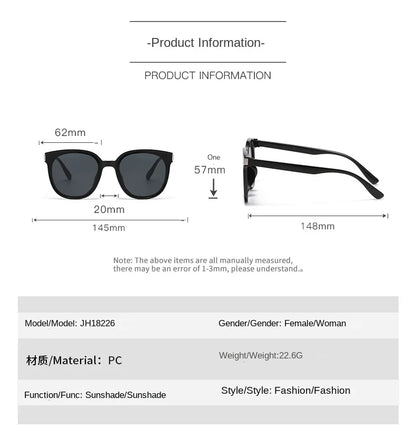 Fashion Korean Vintage Square Sunglasses Women Oversized Sunglass Men Retro Trend Black Sun Glasses Shades Goggle UV400 Eyewear