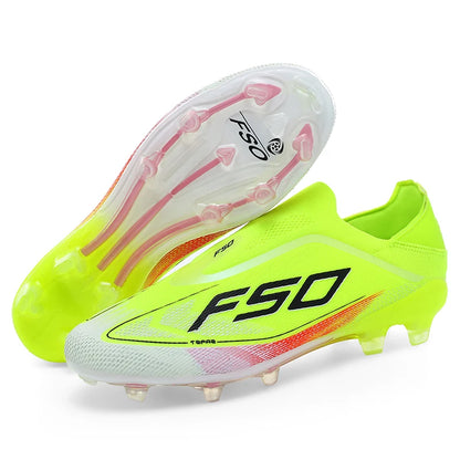 Botas de fútbol para hombre, tacos para césped, alta calidad para partido al aire libre, calzado antideslizante para niños, modelo de caña alta ligero muy vendido